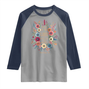 Trust in the Lord Proverbs 3:5 Floral Christian Raglan Shirt Inspirational Bible Verse TS02 Sport Gray Navy Print Your Wear