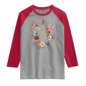 Trust in the Lord Proverbs 3:5 Floral Christian Raglan Shirt Inspirational Bible Verse TS02 Sport Gray Red Print Your Wear