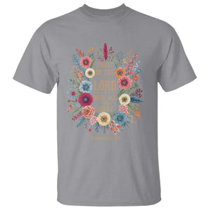 Trust in the Lord Proverbs 3:5 Floral Christian T Shirt Inspirational Bible Verse TS02 Sport Gray Print Your Wear