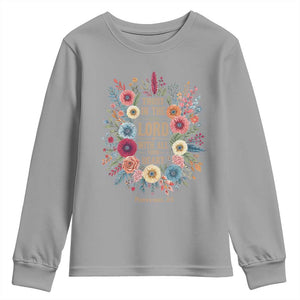 Trust in the Lord Proverbs 3:5 Floral Christian Youth Sweatshirt Inspirational Bible Verse TS02 Sport Gray Print Your Wear