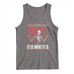 Dark Japanese Aesthetic Skeleton Meme Graphic Tank Top I Got a Severe Case of It Is What It Is TS02 Deep Heather Print Your Wear