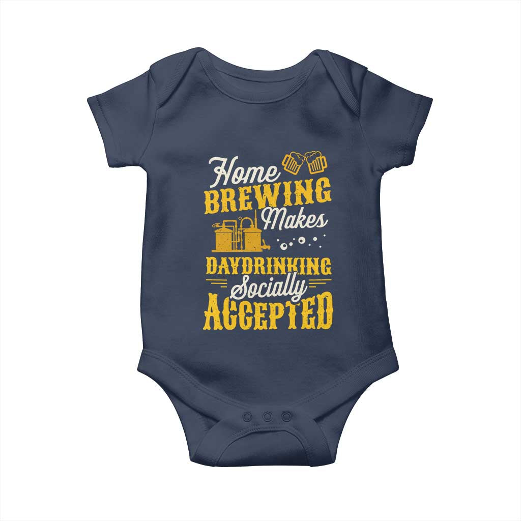 Funny Craft Crew Beer Homebrewers Baby Onesie Home Brewing Makes Day Drinking Socially Accepted Brewery Fans TS02 Navy Print Your Wear