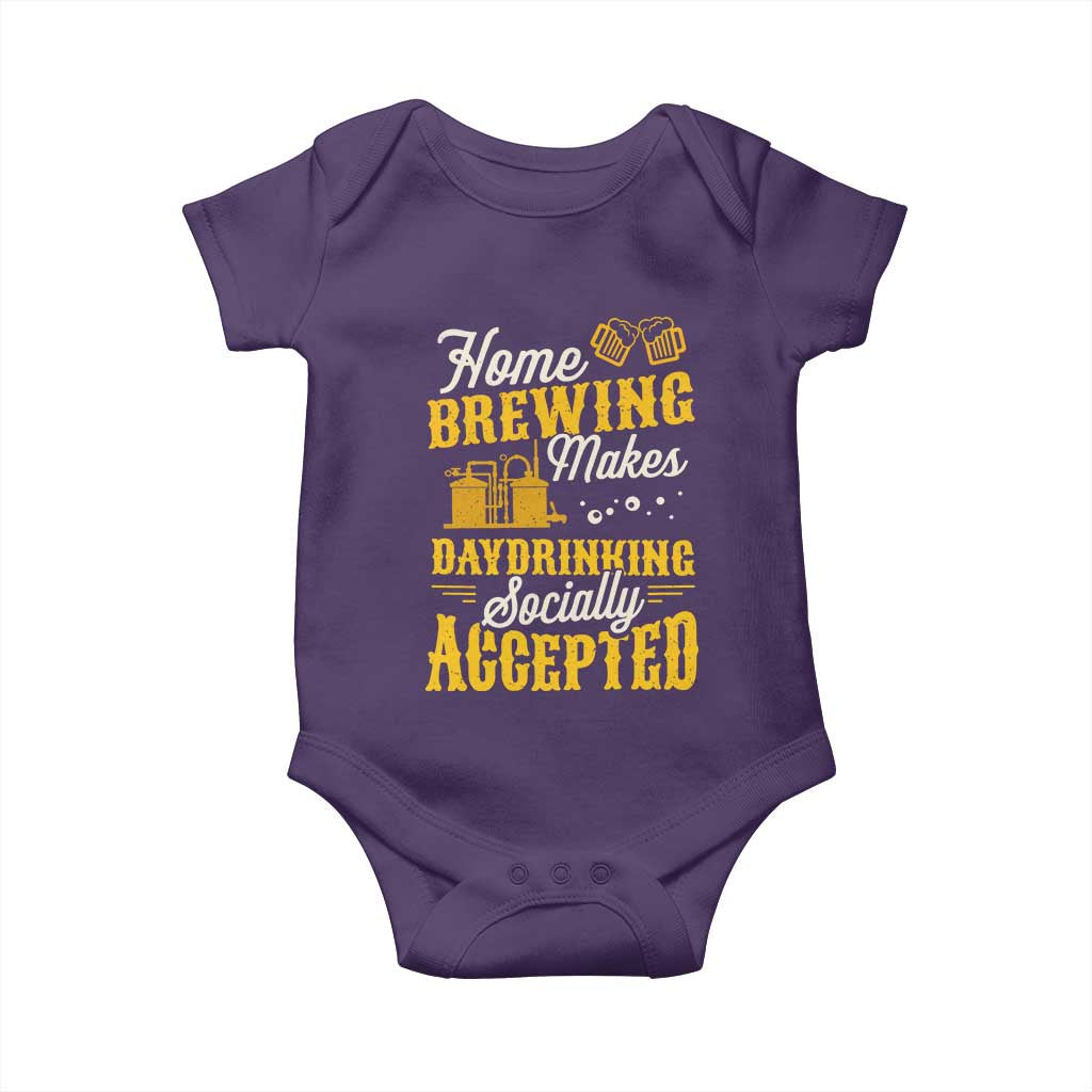 Funny Craft Crew Beer Homebrewers Baby Onesie Home Brewing Makes Day Drinking Socially Accepted Brewery Fans TS02 Purple Print Your Wear