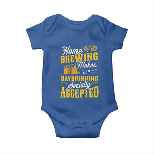 Funny Craft Crew Beer Homebrewers Baby Onesie Home Brewing Makes Day Drinking Socially Accepted Brewery Fans TS02 Royal Blue Print Your Wear