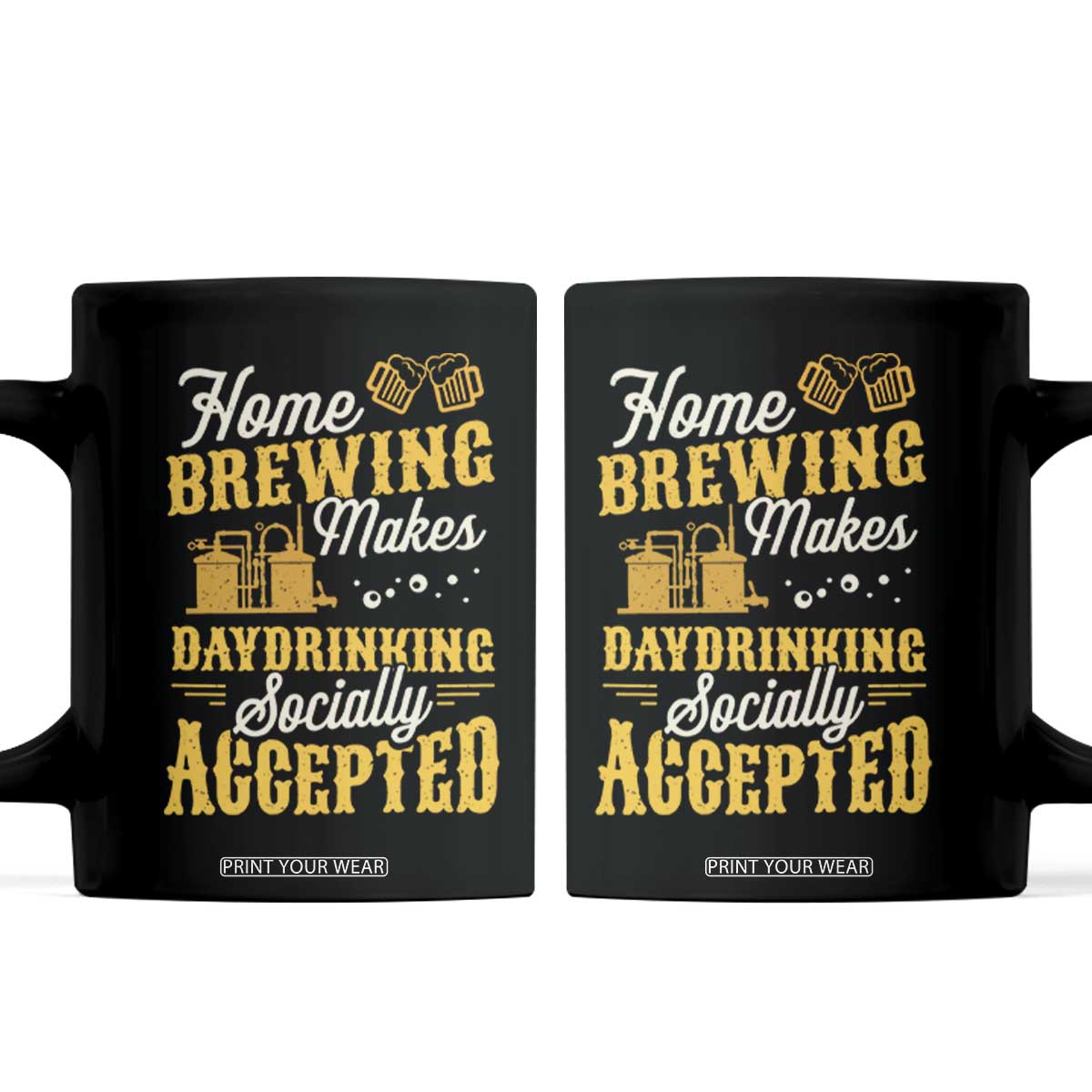 Funny Craft Crew Beer Homebrewers Coffee Mug Home Brewing Makes Day Drinking Socially Accepted Brewery Fans TS02 Black Print Your Wear