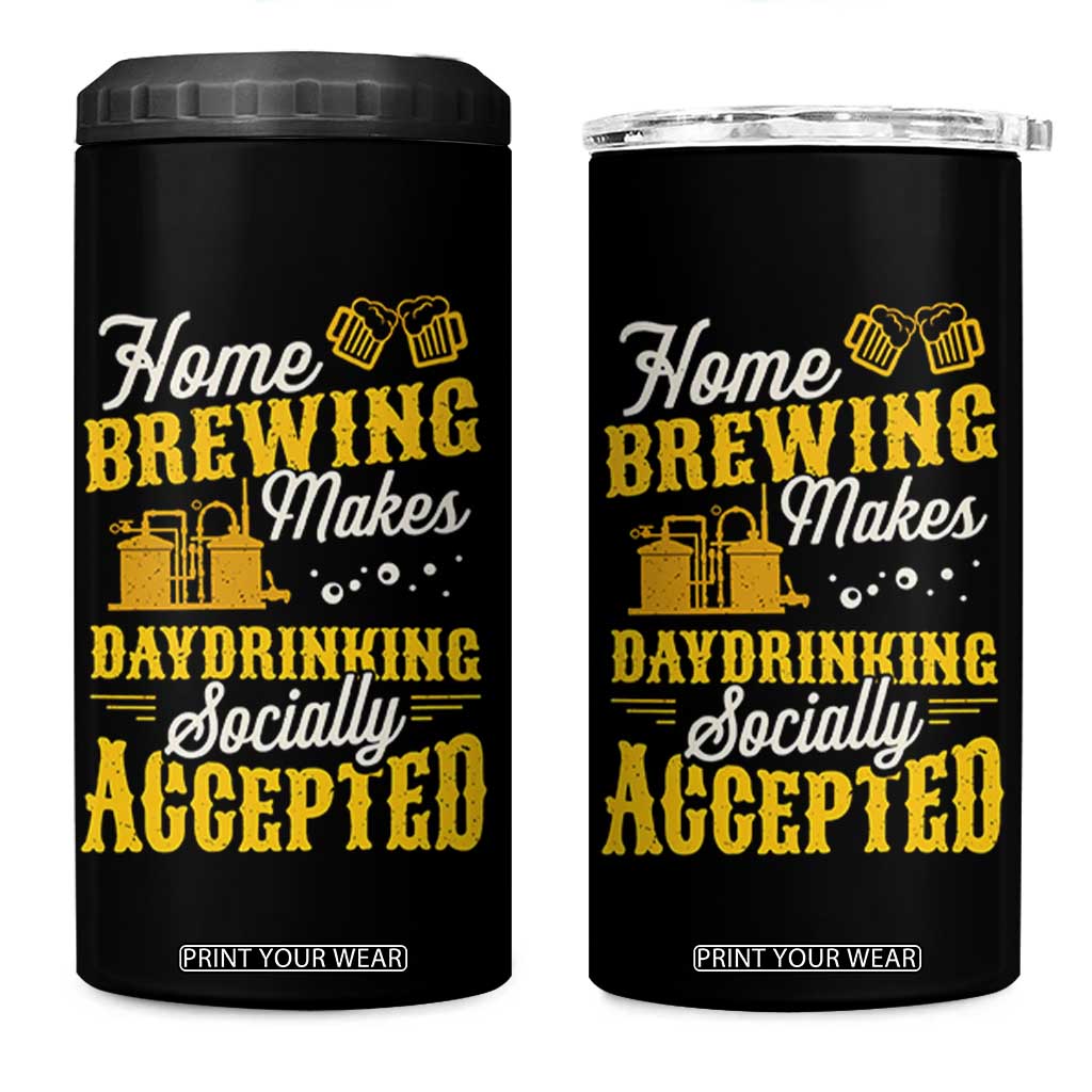 Funny Craft Crew Beer Homebrewers 4 in 1 Can Cooler Tumbler Home Brewing Makes Day Drinking Socially Accepted Brewery Fans TS02 One Size: 16 oz Black Print Your Wear