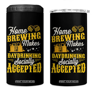 Funny Craft Crew Beer Homebrewers 4 in 1 Can Cooler Tumbler Home Brewing Makes Day Drinking Socially Accepted Brewery Fans TS02 One Size: 16 oz Black Print Your Wear