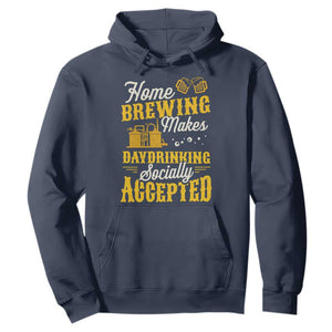 Funny Craft Crew Beer Homebrewers Hoodie Home Brewing Makes Day Drinking Socially Accepted Brewery Fans TS02 Navy Print Your Wear