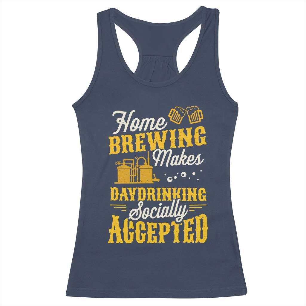 Funny Craft Crew Beer Homebrewers Racerback Tank Top Home Brewing Makes Day Drinking Socially Accepted Brewery Fans TS02 Navy Print Your Wear