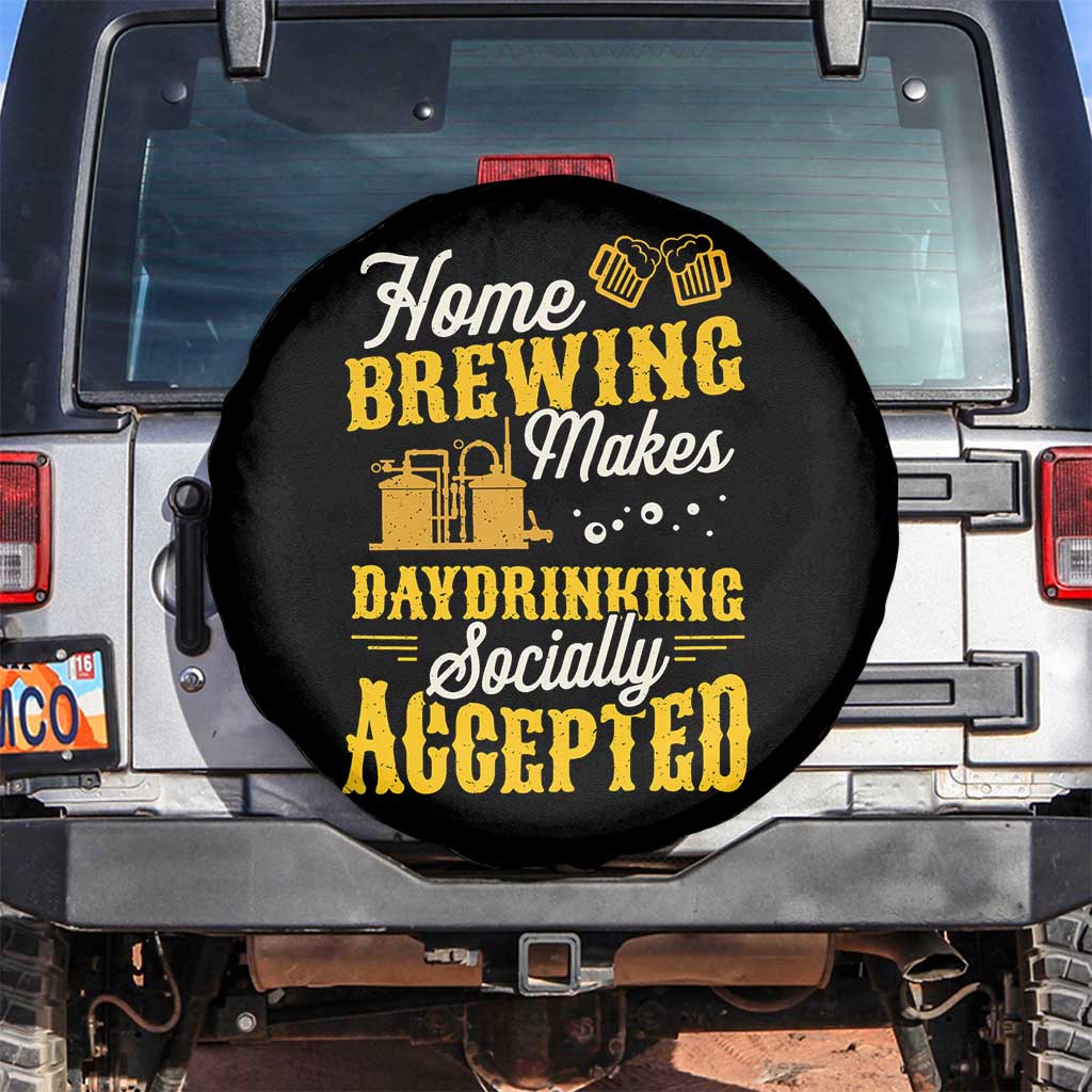 Funny Craft Crew Beer Homebrewers Spare Tire Cover Home Brewing Makes Day Drinking Socially Accepted Brewery Fans TS02 No hole Black Print Your Wear
