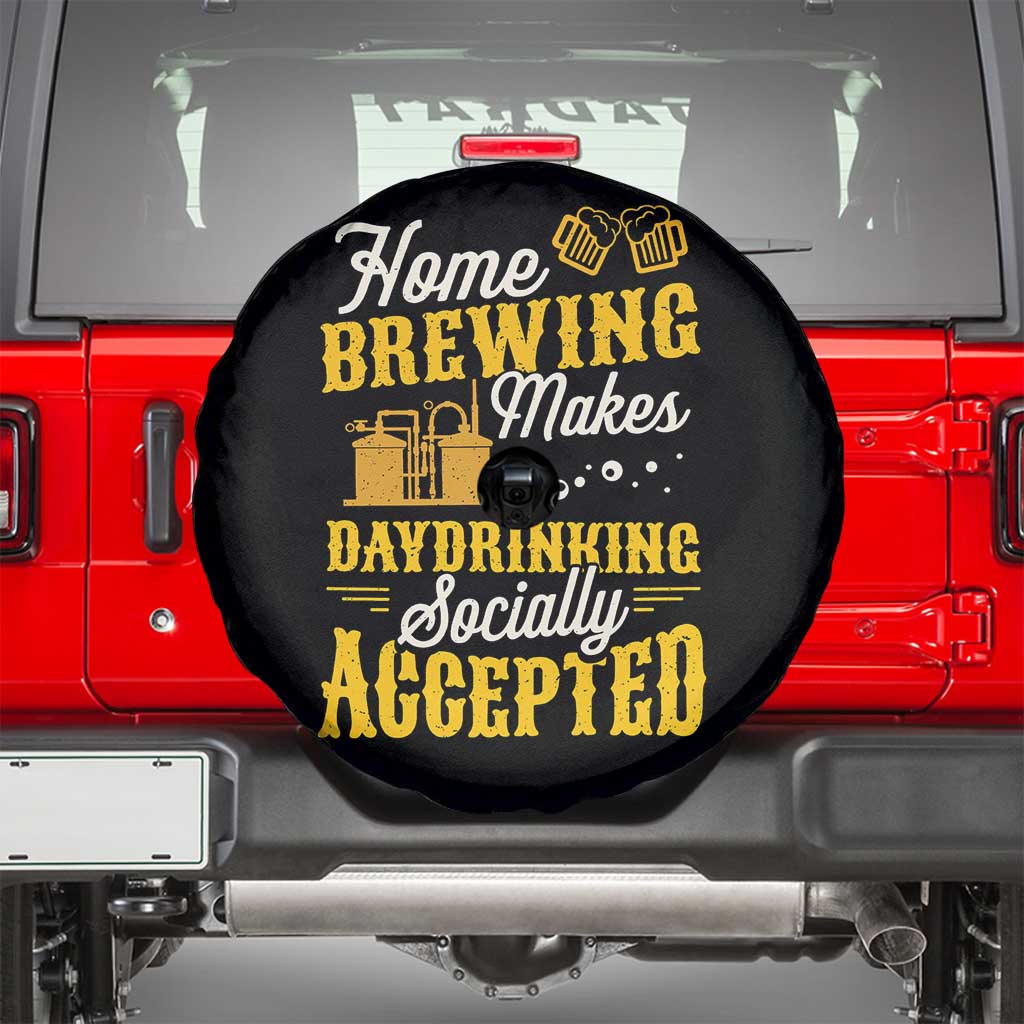 Funny Craft Crew Beer Homebrewers Spare Tire Cover Home Brewing Makes Day Drinking Socially Accepted Brewery Fans TS02 Black Print Your Wear