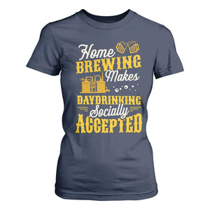 Funny Craft Crew Beer Homebrewers T Shirt For Women Home Brewing Makes Day Drinking Socially Accepted Brewery Fans TS02 Navy Print Your Wear