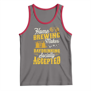 Funny Craft Crew Beer Homebrewers Tank Top Home Brewing Makes Day Drinking Socially Accepted Brewery Fans TS02 Deep Heather Red Print Your Wear