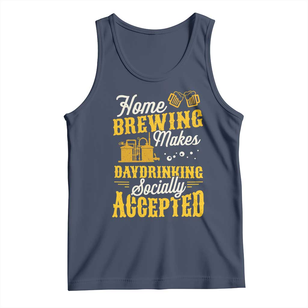Funny Craft Crew Beer Homebrewers Tank Top Home Brewing Makes Day Drinking Socially Accepted Brewery Fans TS02 Navy Print Your Wear