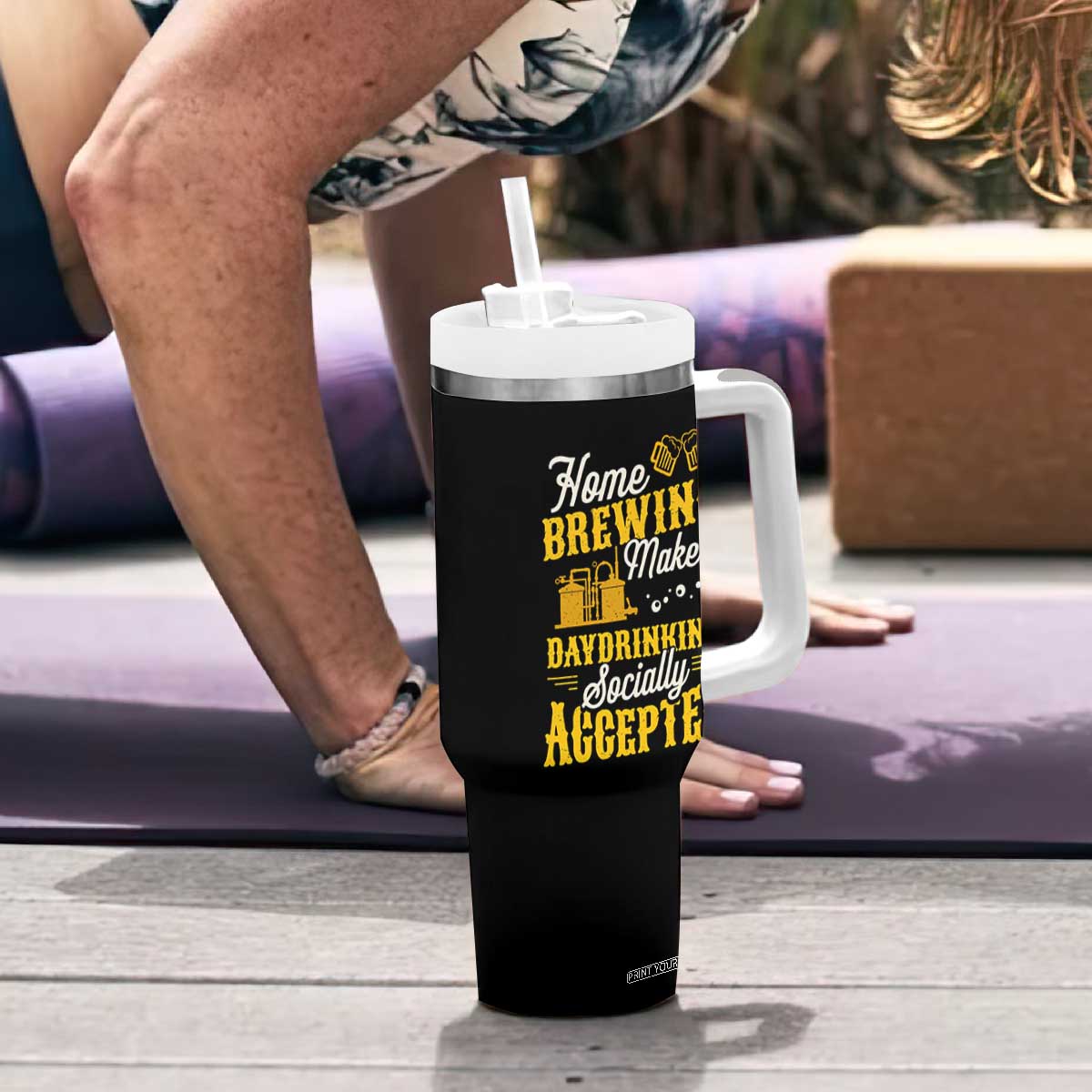 Funny Craft Crew Beer Homebrewers Tumbler With Handle Home Brewing Makes Day Drinking Socially Accepted Brewery Fans TS02 Print Your Wear