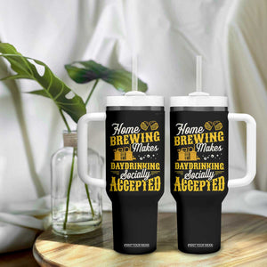 Funny Craft Crew Beer Homebrewers Tumbler With Handle Home Brewing Makes Day Drinking Socially Accepted Brewery Fans TS02 Print Your Wear
