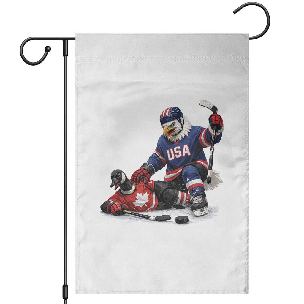 USA Eagle Vs Canada Loon Rivalry Graphic Garden Flag Funny Sports Fan Ice Hockey Game Day Supporter TS02 White Print Your Wear