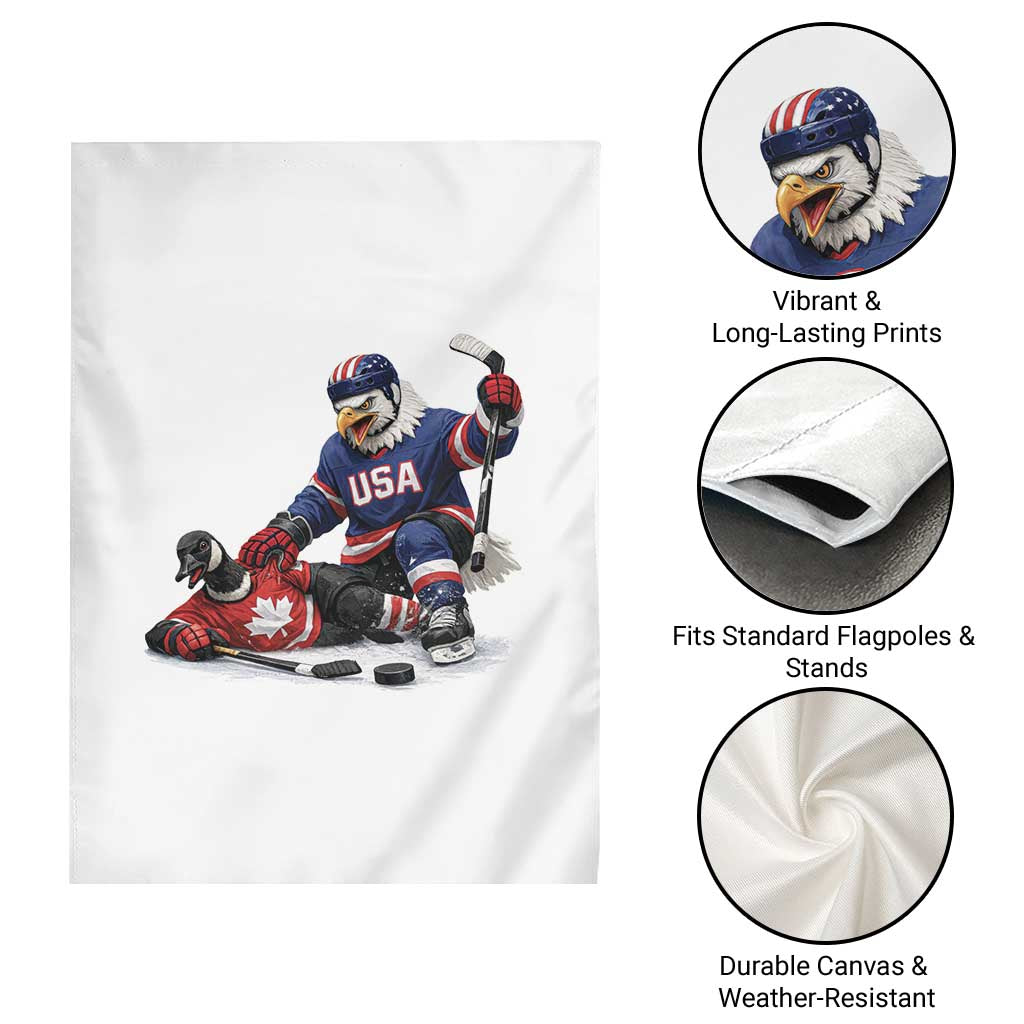 USA Eagle Vs Canada Loon Rivalry Graphic Garden Flag Funny Sports Fan Ice Hockey Game Day Supporter TS02 Print Your Wear