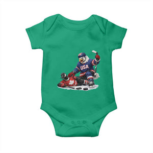 USA Eagle Vs Canada Loon Rivalry Graphic Baby Onesie Funny Sports Fan Ice Hockey Game Day Supporter TS02 Irish Green Print Your Wear