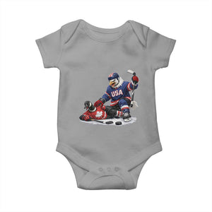 USA Eagle Vs Canada Loon Rivalry Graphic Baby Onesie Funny Sports Fan Ice Hockey Game Day Supporter TS02 Sport Gray Print Your Wear