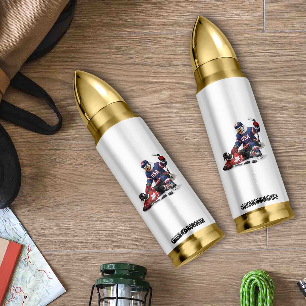USA Eagle Vs Canada Loon Rivalry Graphic Bullet Tumbler Funny Sports Fan Ice Hockey Game Day Supporter TS02 Print Your Wear