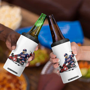 USA Eagle Vs Canada Loon Rivalry Graphic 4 in 1 Can Cooler Tumbler Funny Sports Fan Ice Hockey Game Day Supporter TS02 Print Your Wear