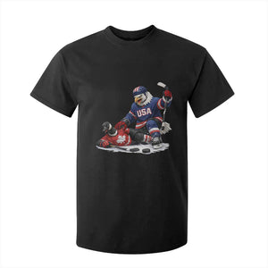 USA Eagle Vs Canada Loon Rivalry Graphic T Shirt For Kid Funny Sports Fan Ice Hockey Game Day Supporter TS02 Black Print Your Wear