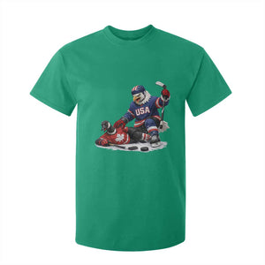 USA Eagle Vs Canada Loon Rivalry Graphic T Shirt For Kid Funny Sports Fan Ice Hockey Game Day Supporter TS02 Irish Green Print Your Wear