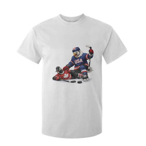 USA Eagle Vs Canada Loon Rivalry Graphic T Shirt For Kid Funny Sports Fan Ice Hockey Game Day Supporter TS02 White Print Your Wear