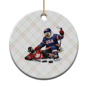 USA Eagle Vs Canada Loon Rivalry Graphic Ceramic Ornament Funny Sports Fan Ice Hockey Game Day Supporter TS02 1pc Christmas Plaid Print Your Wear