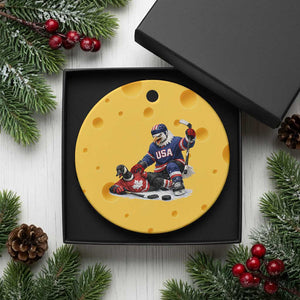 USA Eagle Vs Canada Loon Rivalry Graphic Ceramic Ornament Funny Sports Fan Ice Hockey Game Day Supporter TS02 1pc Yellow Cheese Print Your Wear