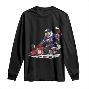 USA Eagle Vs Canada Loon Rivalry Graphic Long Sleeve Shirt Funny Sports Fan Ice Hockey Game Day Supporter TS02 Black Print Your Wear