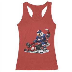 USA Eagle Vs Canada Loon Rivalry Graphic Racerback Tank Top Funny Sports Fan Ice Hockey Game Day Supporter TS02 Red Print Your Wear