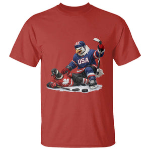 USA Eagle Vs Canada Loon Rivalry Graphic T Shirt Funny Sports Fan Ice Hockey Game Day Supporter TS02 Red Print Your Wear