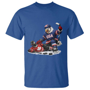 USA Eagle Vs Canada Loon Rivalry Graphic T Shirt Funny Sports Fan Ice Hockey Game Day Supporter TS02 Royal Blue Print Your Wear