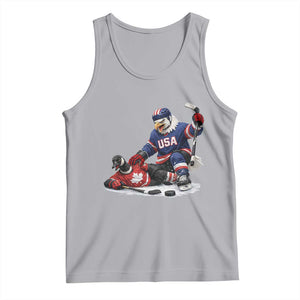 USA Eagle Vs Canada Loon Rivalry Graphic Tank Top Funny Sports Fan Ice Hockey Game Day Supporter TS02 Athletic Heather Print Your Wear