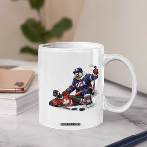 USA Eagle Vs Canada Loon Rivalry Graphic Coffee Mug Funny Sports Fan Ice Hockey Game Day Supporter TS02 Print Your Wear
