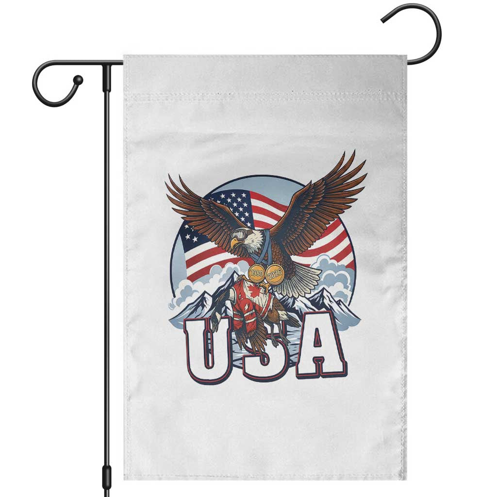 USA 1980 2026 American Eagle vs Canada Loon Garden Flag Vintage Champs Retro Game Day Hockey Sports Fan TS02 White Print Your Wear