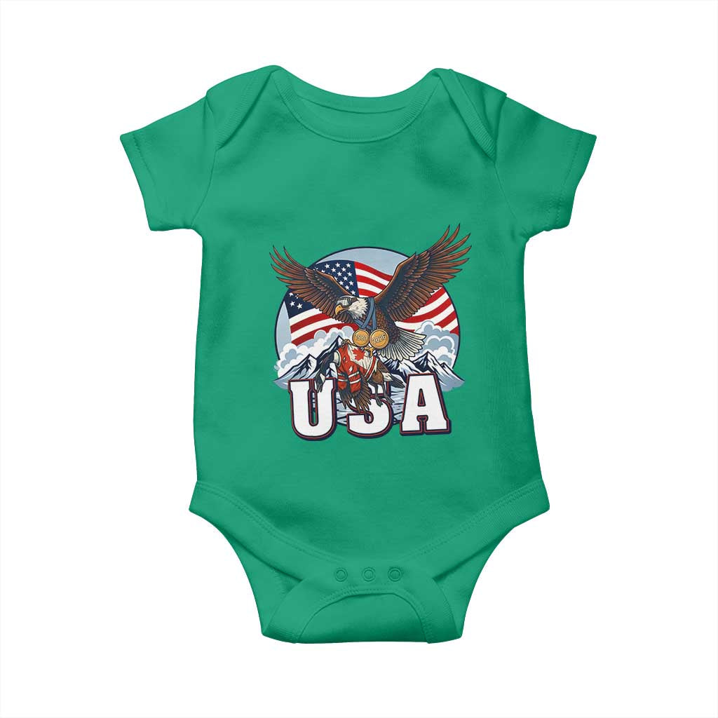 USA 1980 2026 American Eagle vs Canada Loon Baby Onesie Vintage Champs Retro Game Day Hockey Sports Fan TS02 Irish Green Print Your Wear