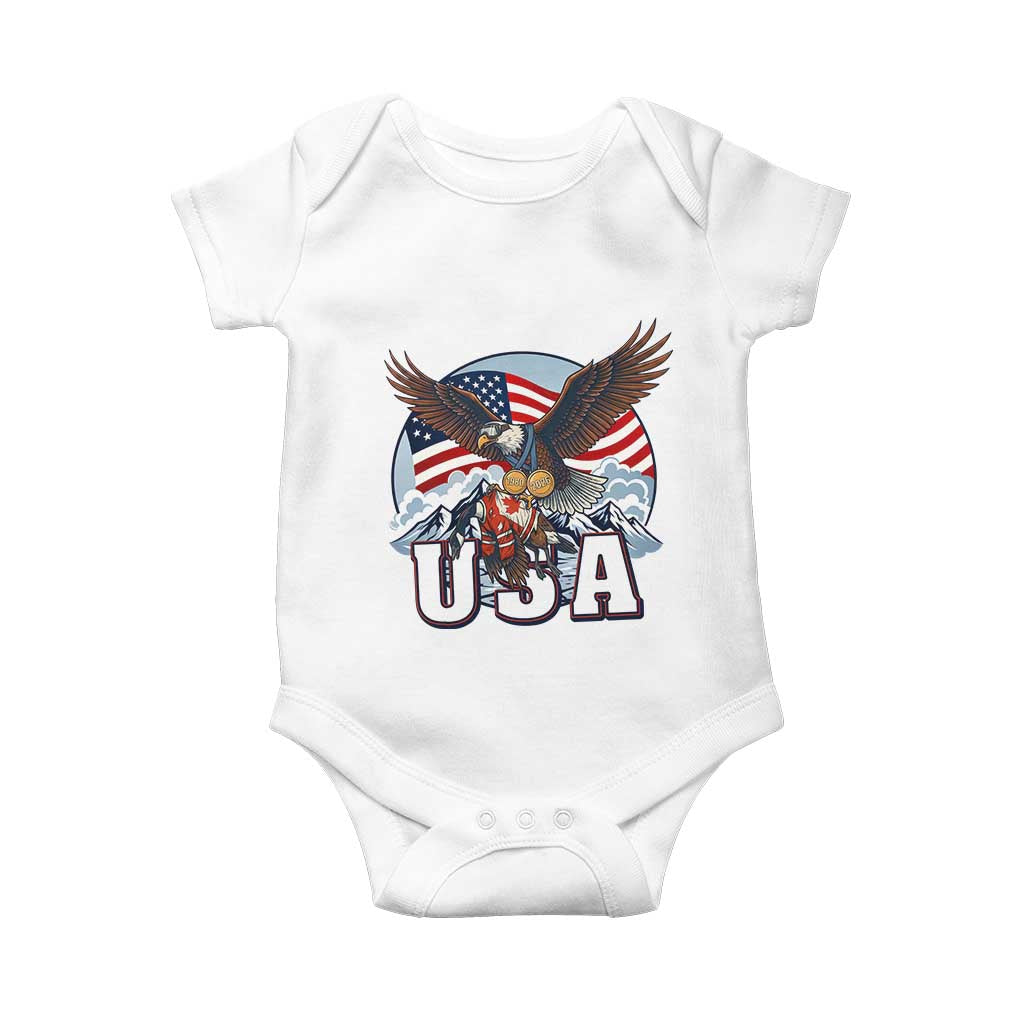 USA 1980 2026 American Eagle vs Canada Loon Baby Onesie Vintage Champs Retro Game Day Hockey Sports Fan TS02 White Print Your Wear