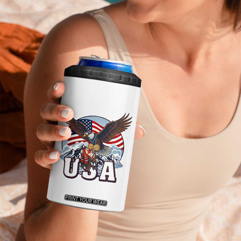 USA 1980 2026 American Eagle vs Canada Loon 4 in 1 Can Cooler Tumbler Vintage Champs Retro Game Day Hockey Sports Fan TS02 Print Your Wear