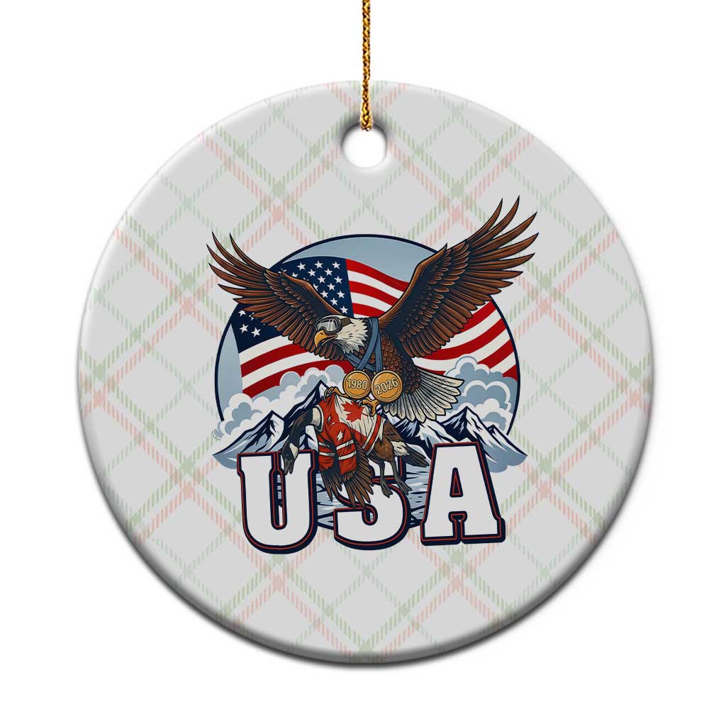 USA 1980 2026 American Eagle vs Canada Loon Ceramic Ornament Vintage Champs Retro Game Day Hockey Sports Fan TS02 1pc Christmas Plaid Print Your Wear