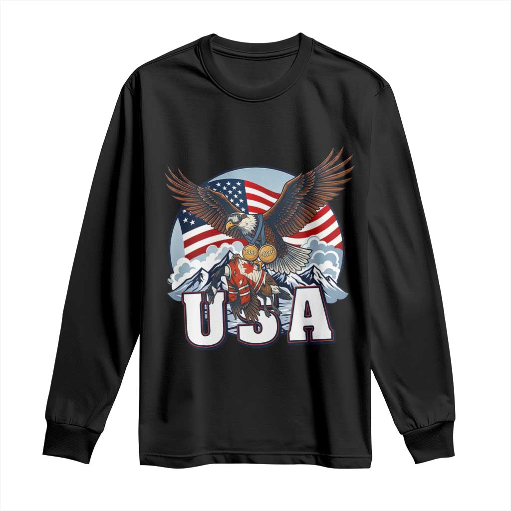 USA 1980 2026 American Eagle vs Canada Loon Long Sleeve Shirt Vintage Champs Retro Game Day Hockey Sports Fan TS02 Black Print Your Wear