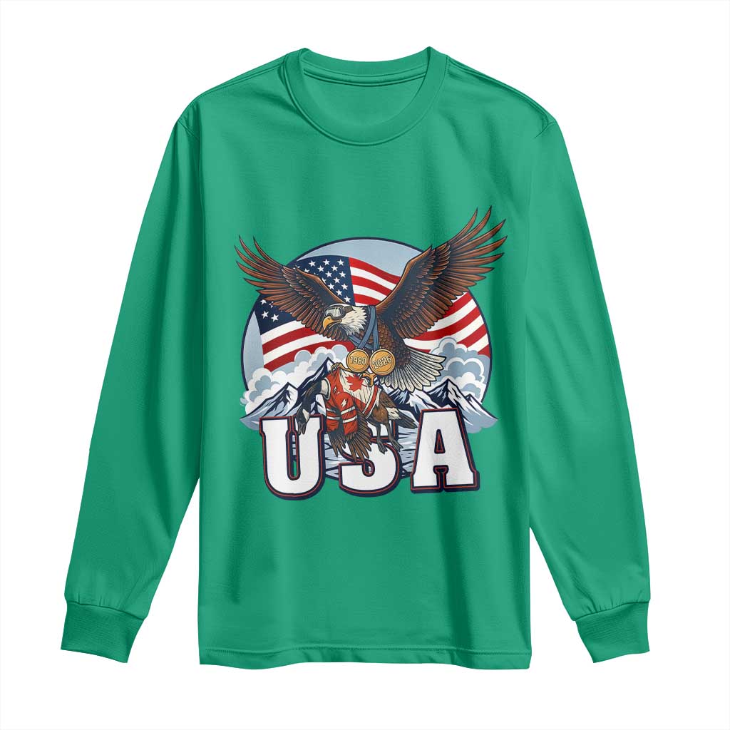 USA 1980 2026 American Eagle vs Canada Loon Long Sleeve Shirt Vintage Champs Retro Game Day Hockey Sports Fan TS02 Irish Green Print Your Wear