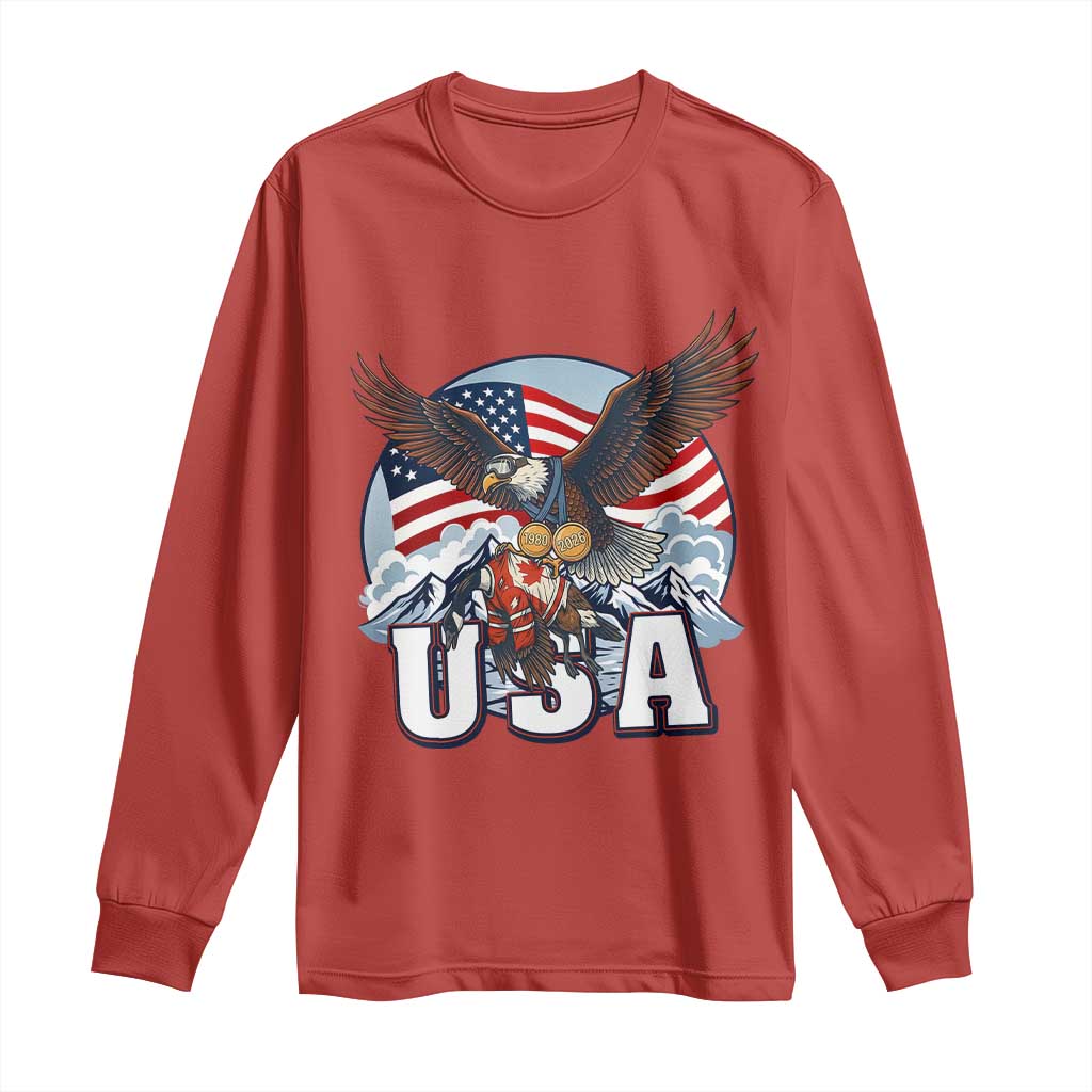 USA 1980 2026 American Eagle vs Canada Loon Long Sleeve Shirt Vintage Champs Retro Game Day Hockey Sports Fan TS02 Red Print Your Wear