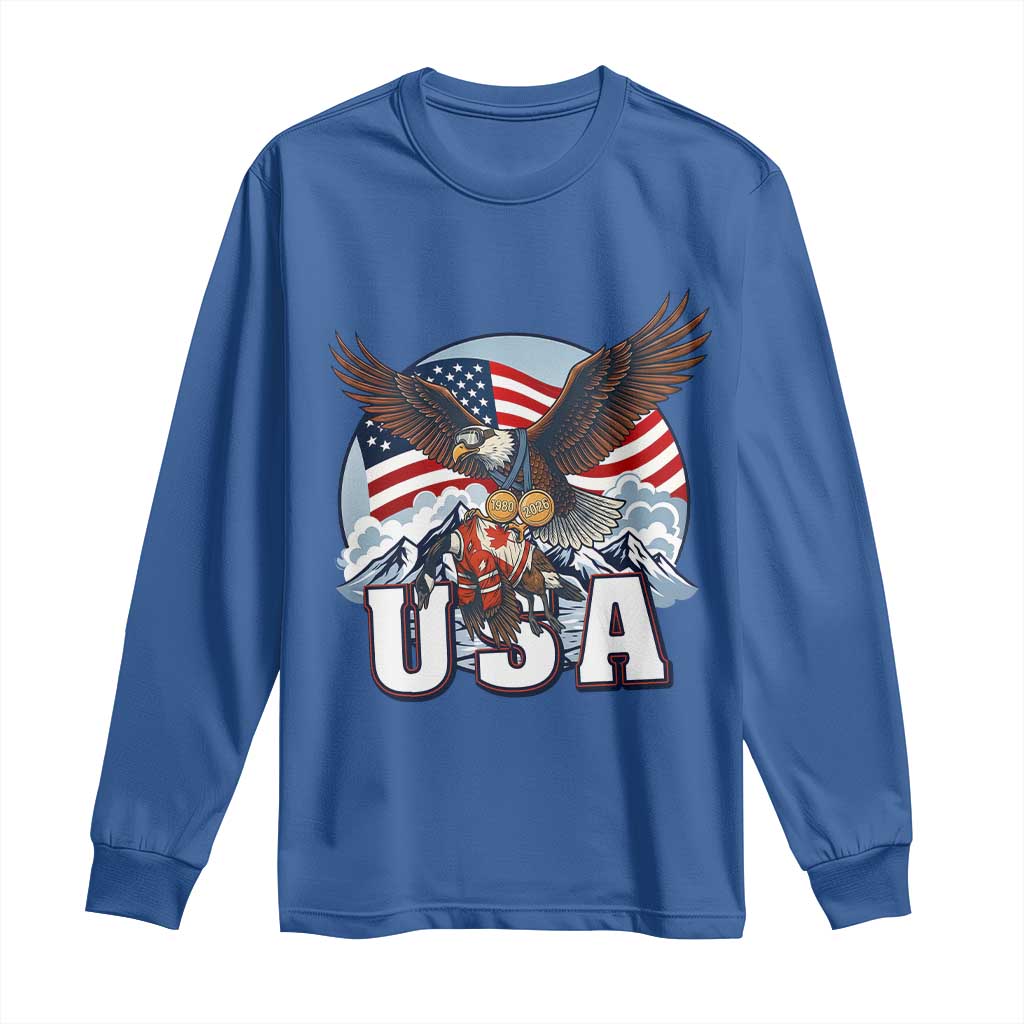 USA 1980 2026 American Eagle vs Canada Loon Long Sleeve Shirt Vintage Champs Retro Game Day Hockey Sports Fan TS02 Royal Blue Print Your Wear