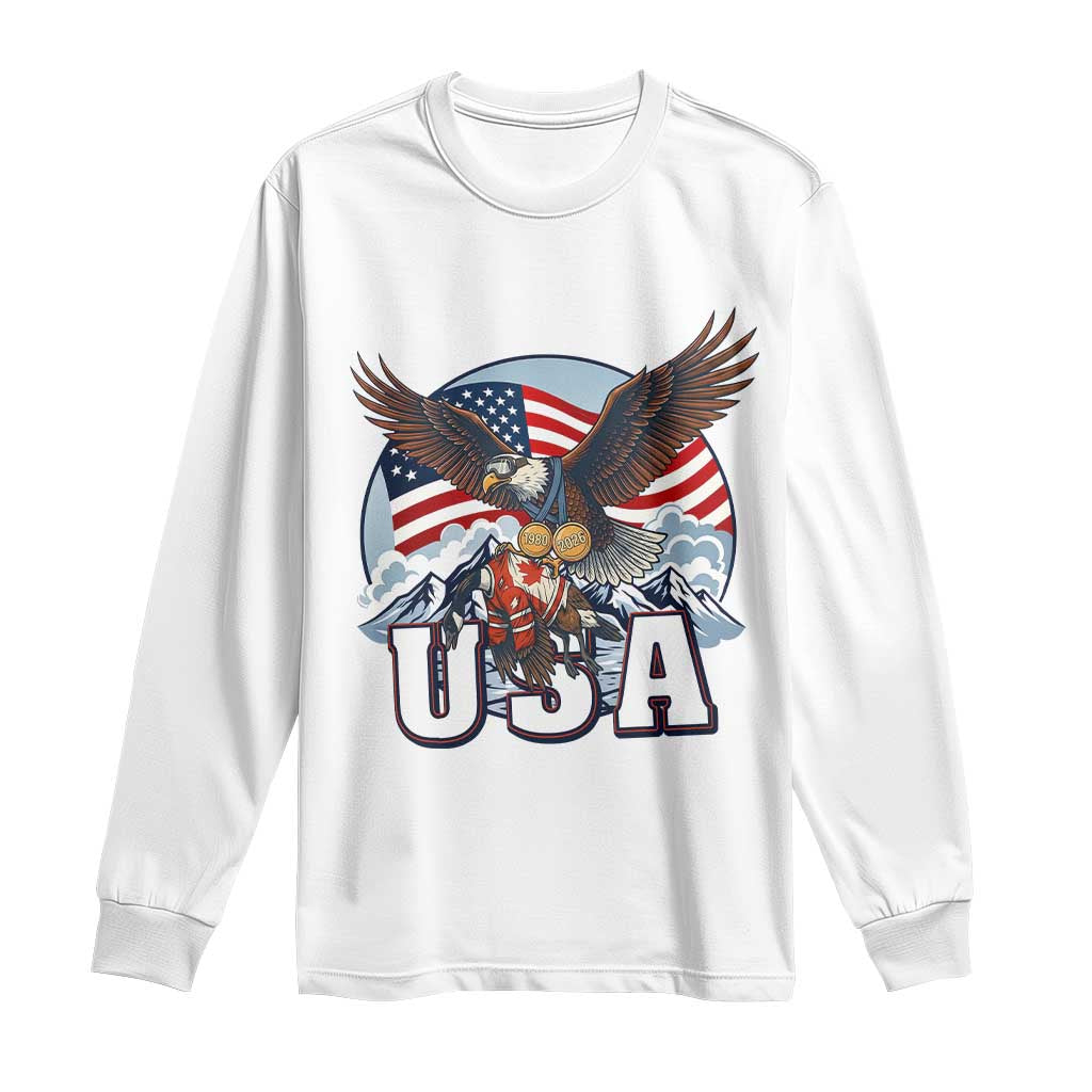 USA 1980 2026 American Eagle vs Canada Loon Long Sleeve Shirt Vintage Champs Retro Game Day Hockey Sports Fan TS02 White Print Your Wear