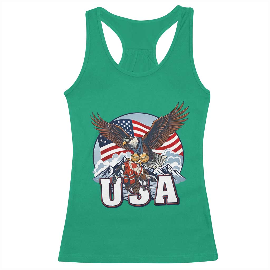 USA 1980 2026 American Eagle vs Canada Loon Racerback Tank Top Vintage Champs Retro Game Day Hockey Sports Fan TS02 Irish Green Print Your Wear