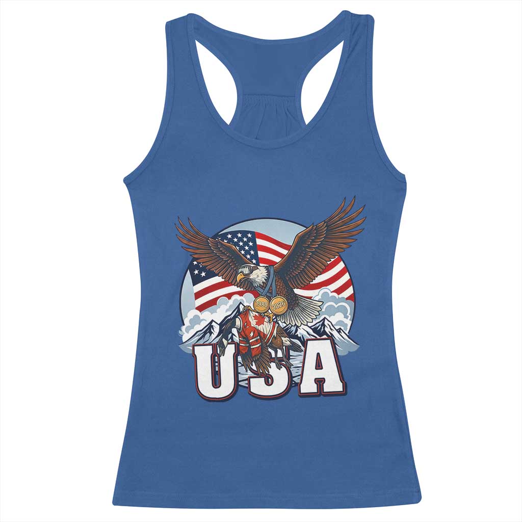 USA 1980 2026 American Eagle vs Canada Loon Racerback Tank Top Vintage Champs Retro Game Day Hockey Sports Fan TS02 Royal Blue Print Your Wear