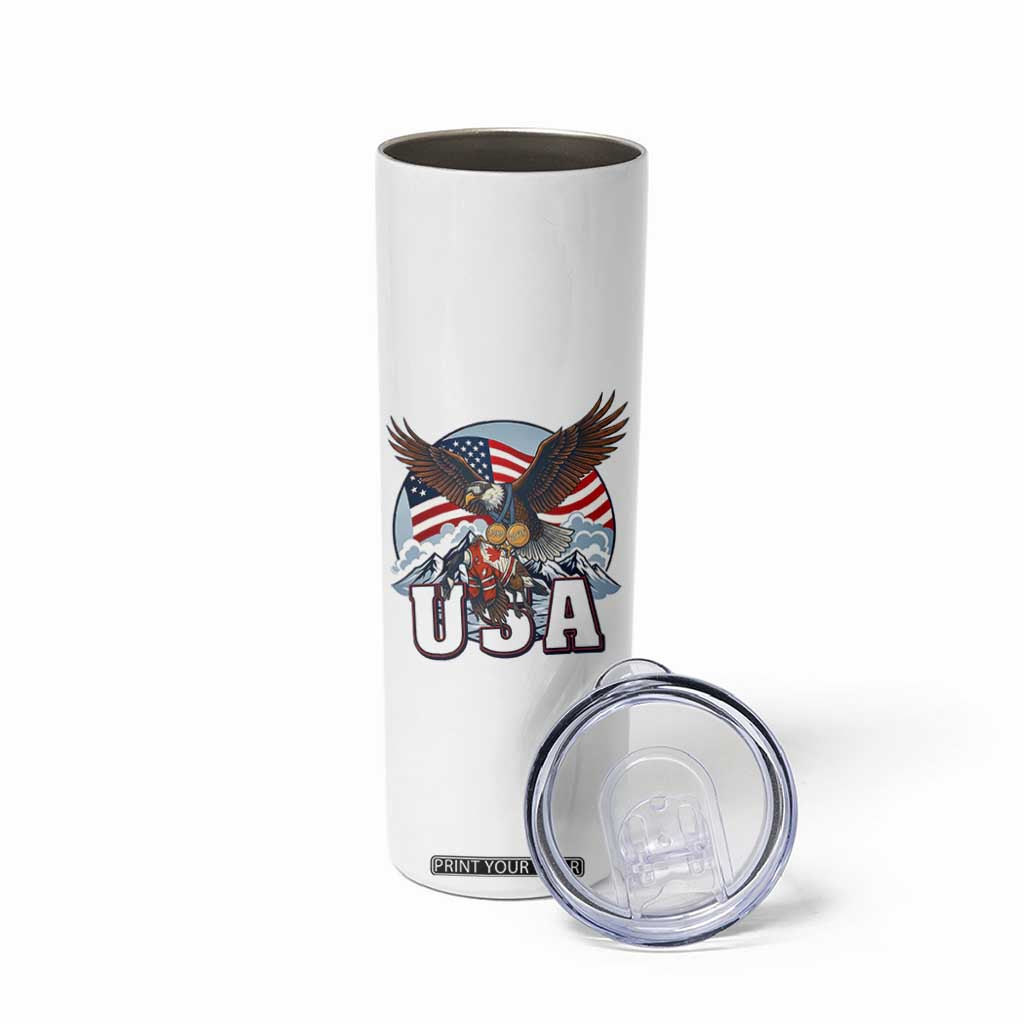 USA 1980 2026 American Eagle vs Canada Loon Skinny Tumbler Vintage Champs Retro Game Day Hockey Sports Fan TS02 Print Your Wear
